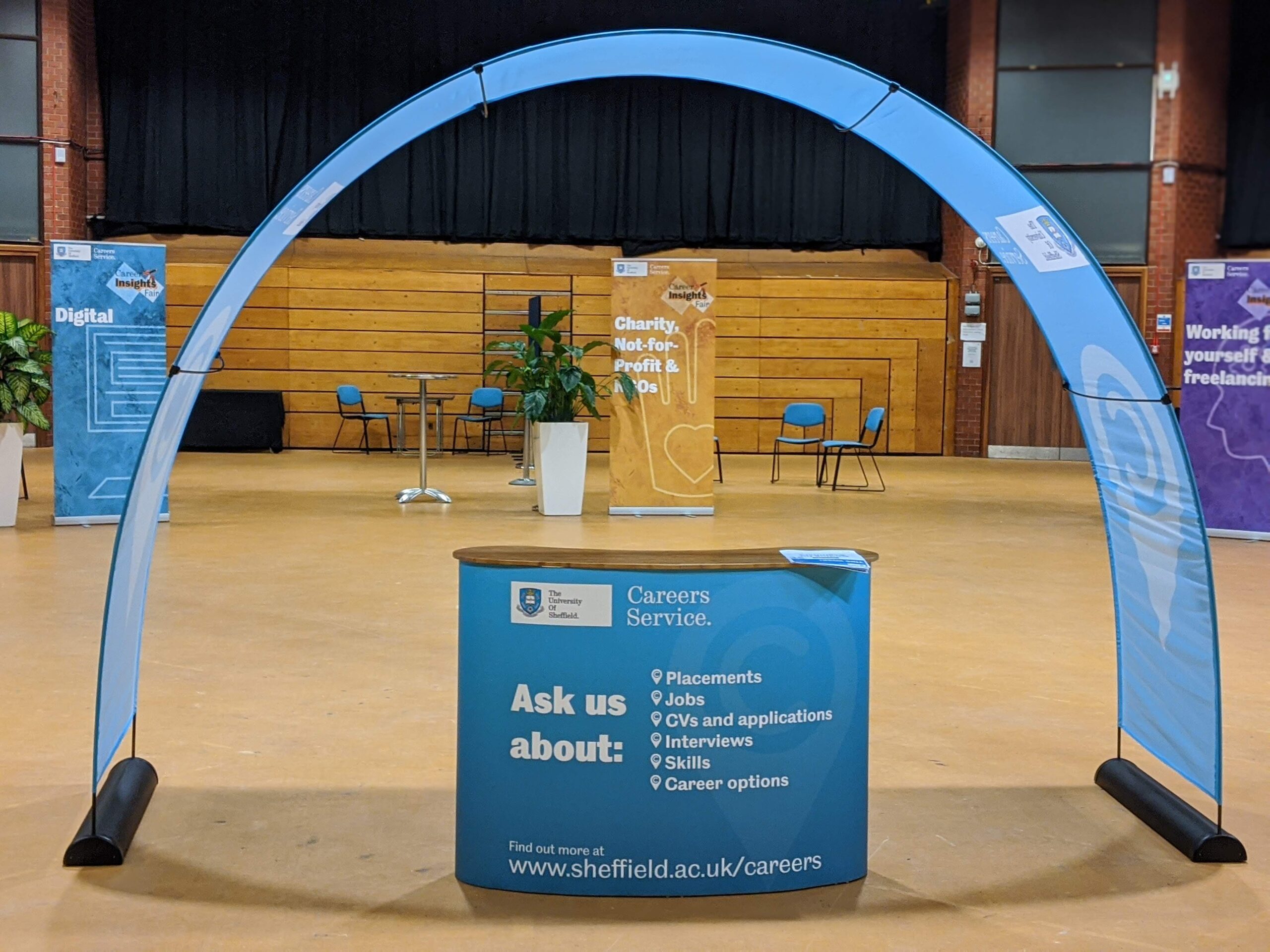 Photo of a pop-up counter at an exhibition